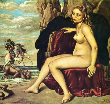 ジョルジョ・デ・キリコ Painting - ドラゴンを殺す聖ジョージ 1940 ジョルジョ・デ・キリコ 形而上学的シュルレアリスム
